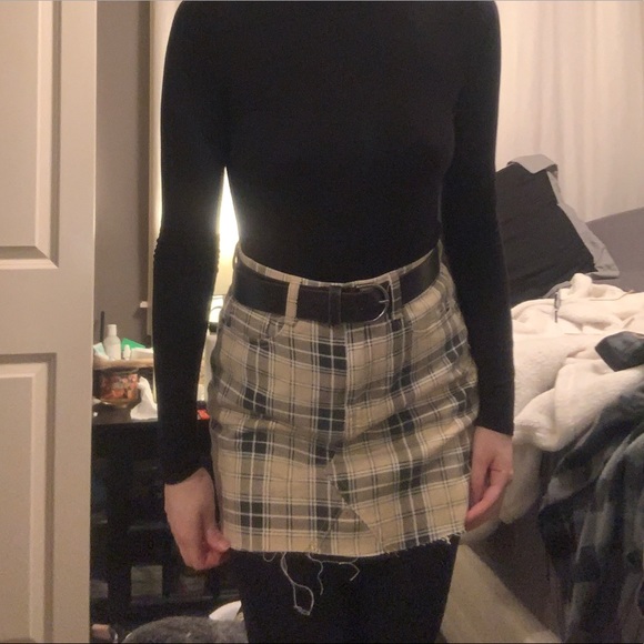 Plaid denim mini skirt NWOT - Picture 3 of 3
